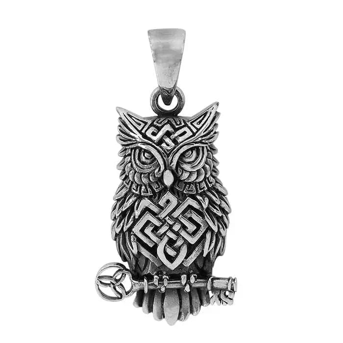 Sterling Silver Celtic Owl Pendant - Biggar Diamonds