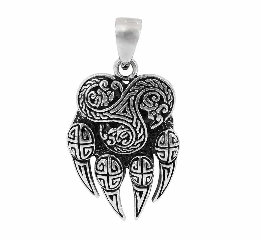 Sterling Silver Celtic Wolf Paw Pendant - Biggar Diamonds