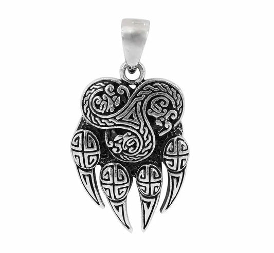 Sterling Silver Celtic Wolf Paw Pendant - Biggar Diamonds