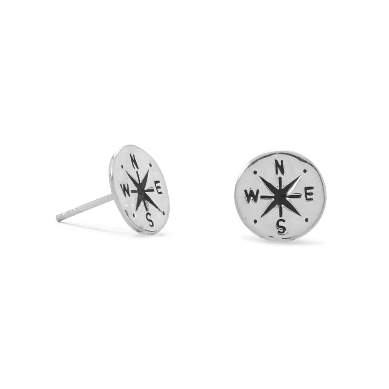 Sterling Silver Compass Earrings - Biggar Diamonds