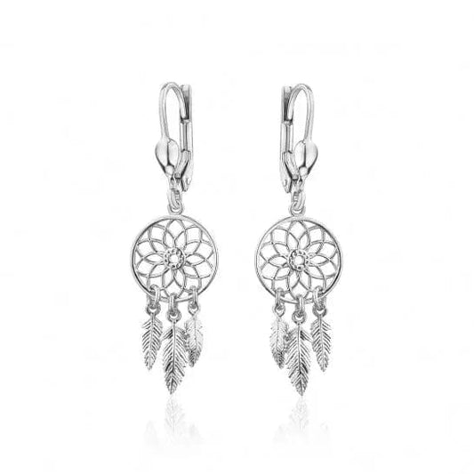 Sterling Silver Dream Catcher Earrings - Biggar Diamonds