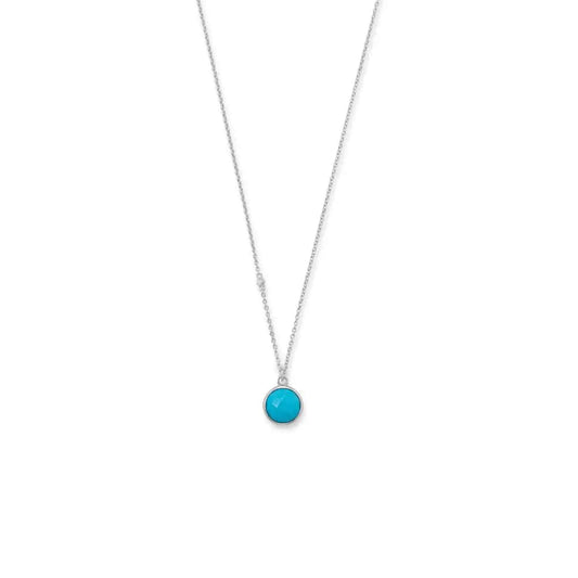 Sterling Silver Faceted Turquoise Necklace - Biggar Diamonds