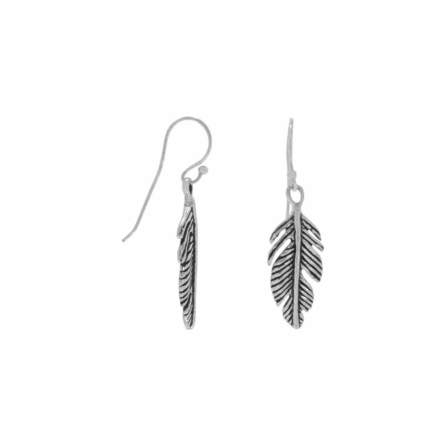 Sterling Silver Feather Dangle Earrings - Biggar Diamonds