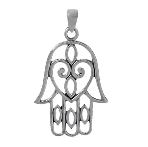 Sterling Silver Filigree Hamsa Pendant - Biggar Diamonds