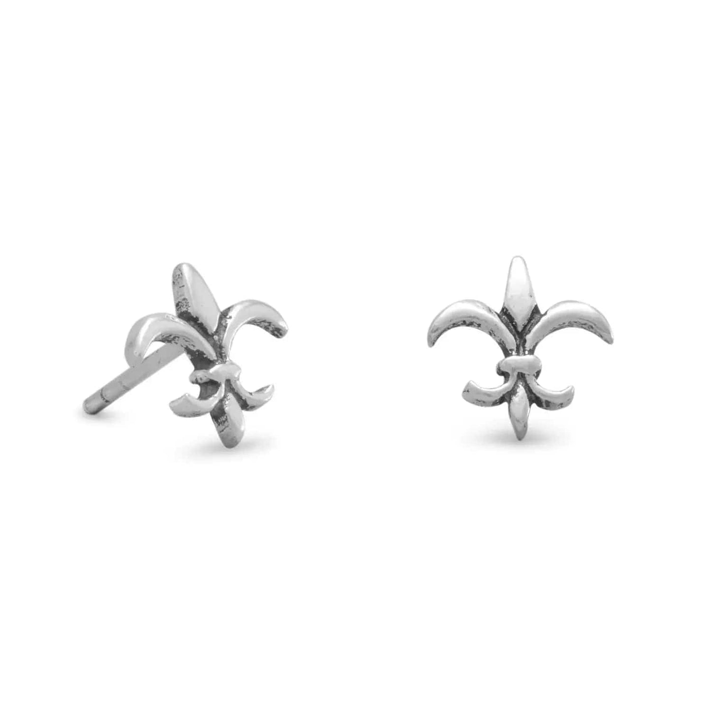 Sterling Silver Fleur De Lis Earrings - Biggar Diamonds