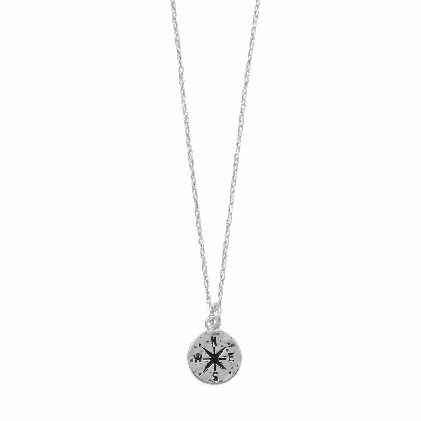 Sterling Silver Hammered Compass Necklace - Biggar Diamonds