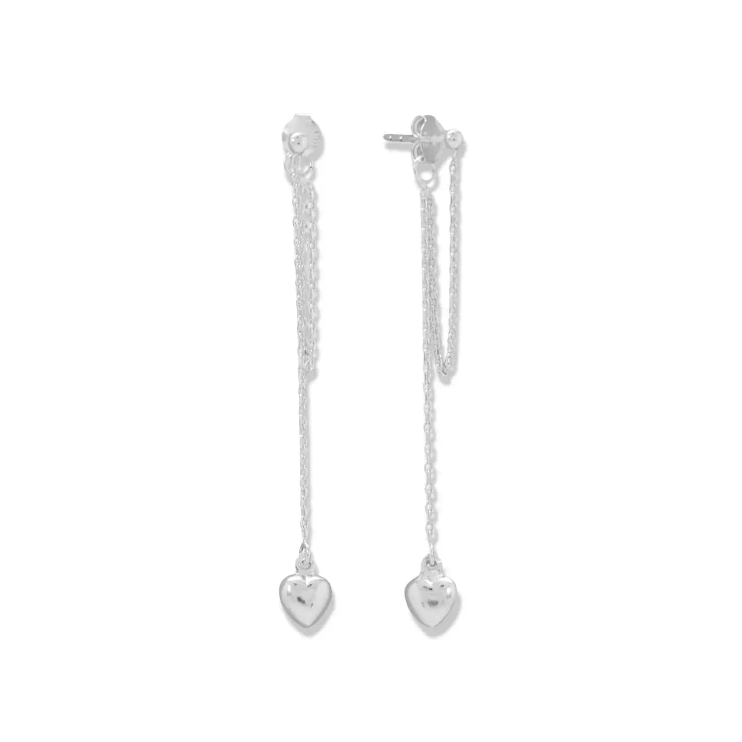 Sterling Silver Heart Dangle Earrings - Biggar Diamonds