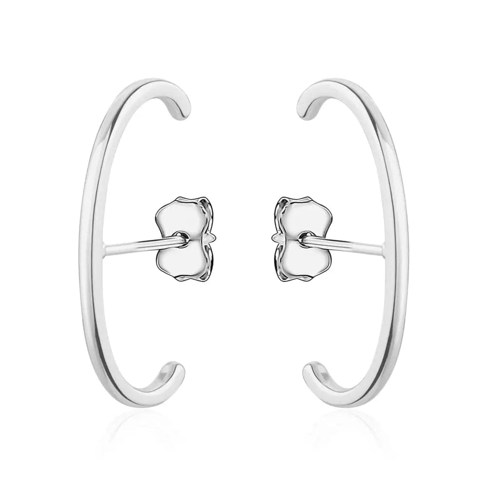 Sterling Silver Hooped Stud Earrings - Biggar Diamonds