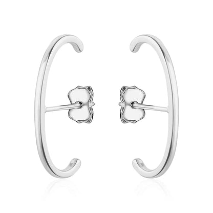 Sterling Silver Hooped Stud Earrings - Biggar Diamonds