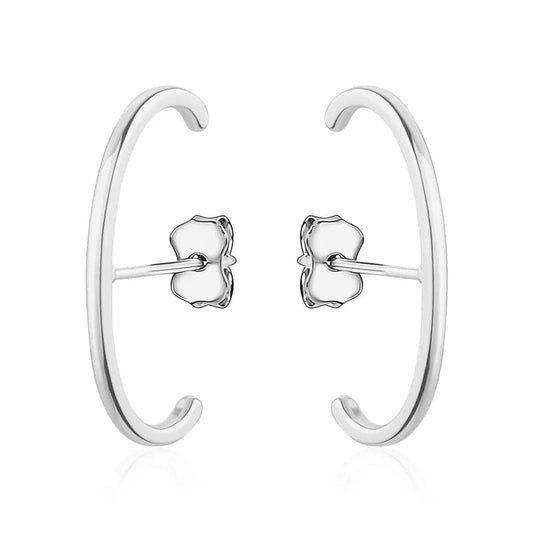 Sterling Silver Hooped Stud Earrings - Biggar Diamonds