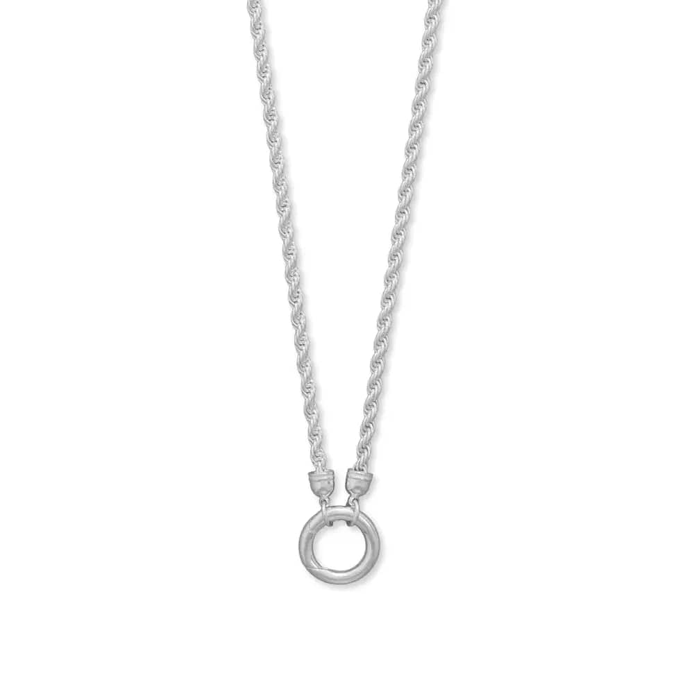 Sterling Silver Inverted Hinge Clasp Rope Necklace - Biggar Diamonds