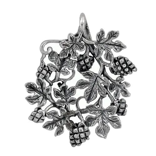 Sterling Silver Leaf & Pine Cone Pendant - Biggar Diamonds