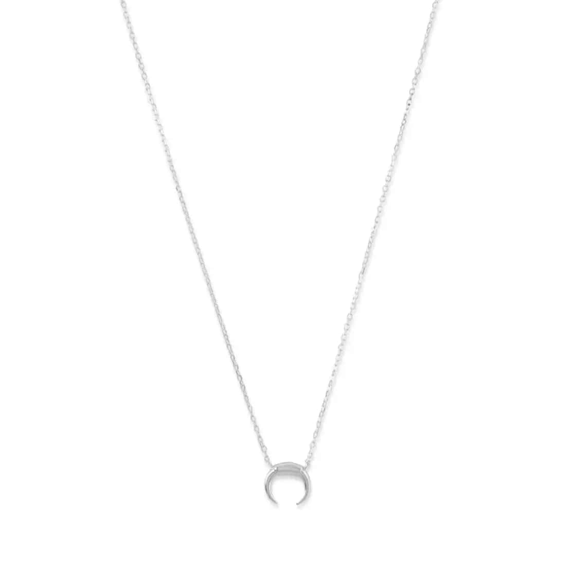 Sterling Silver Mini Crescent Necklace - Biggar Diamonds