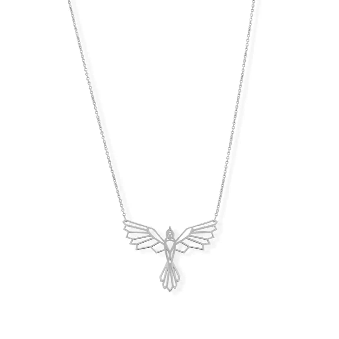 Sterling Silver Origami Bird Necklace - Biggar Diamonds