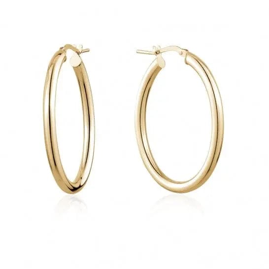 Sterling Silver Oval Hooped Earrings - Biggar Diamonds