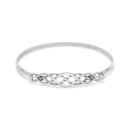 Sterling Silver Oxidized Celtic Style Bangle - Biggar Diamonds