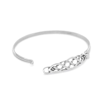 Sterling Silver Oxidized Celtic Style Bangle - Biggar Diamonds