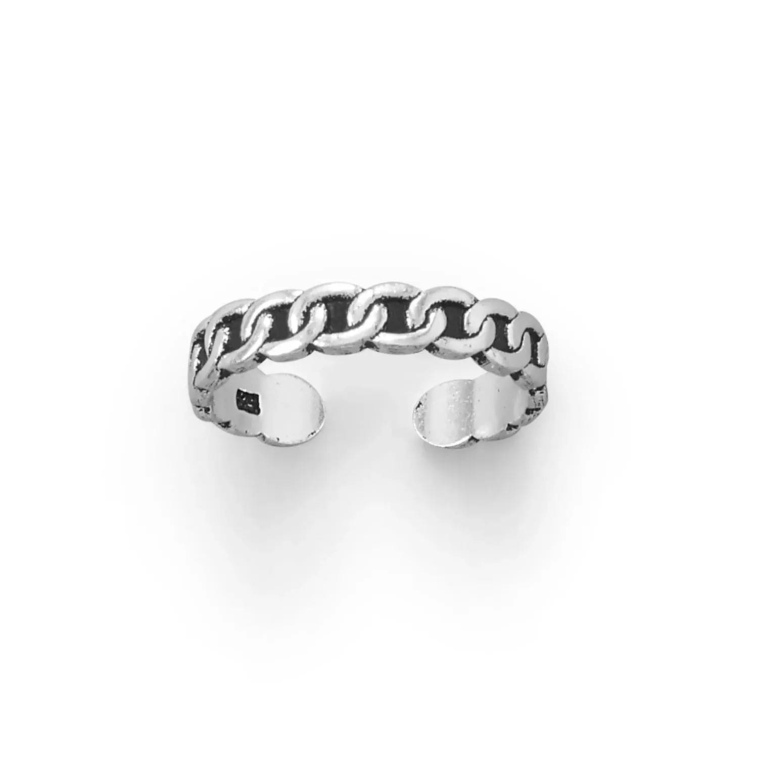 Sterling Silver Oxidized Curb Link Toe Ring - Biggar Diamonds