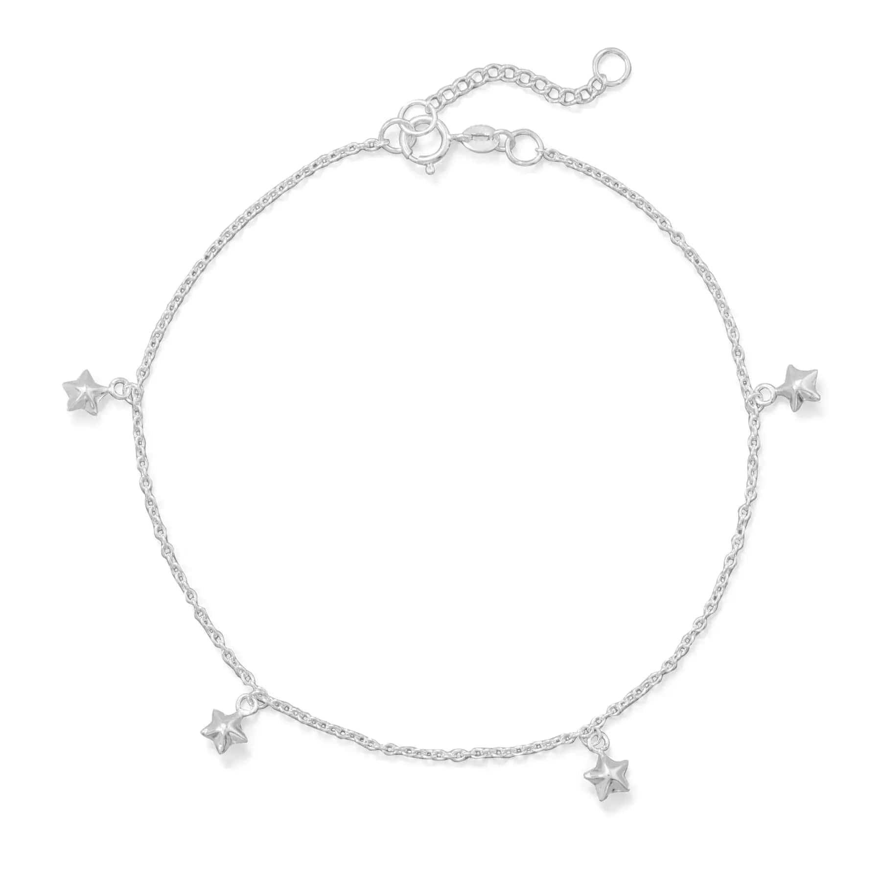 Sterling Silver Star Anklet - Biggar Diamonds