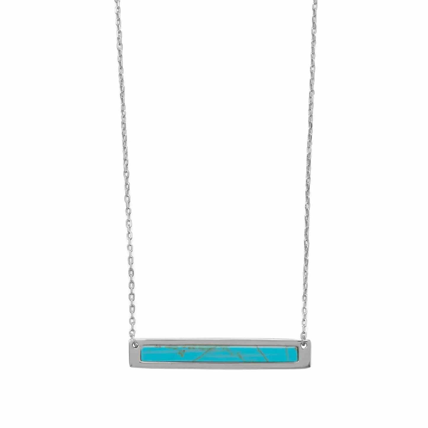 Sterling Silver Turquoise Bar Necklace - Biggar Diamonds