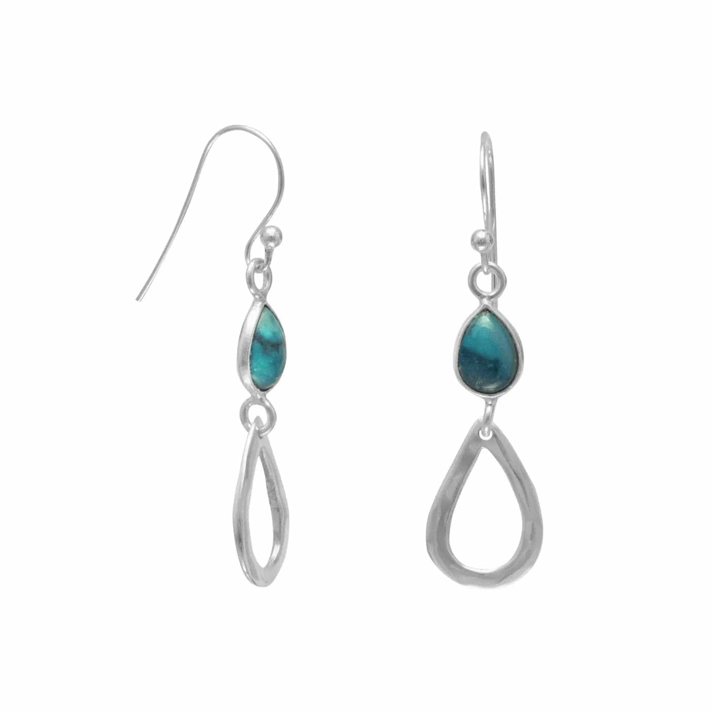 Sterling Silver Turquoise Dangle Earrings - Biggar Diamonds